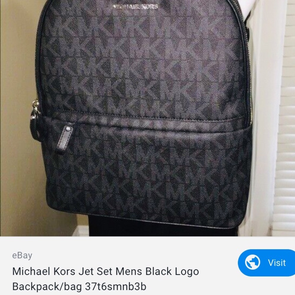 Michael Kors Jet Set Men’s Black Logo Backpack
